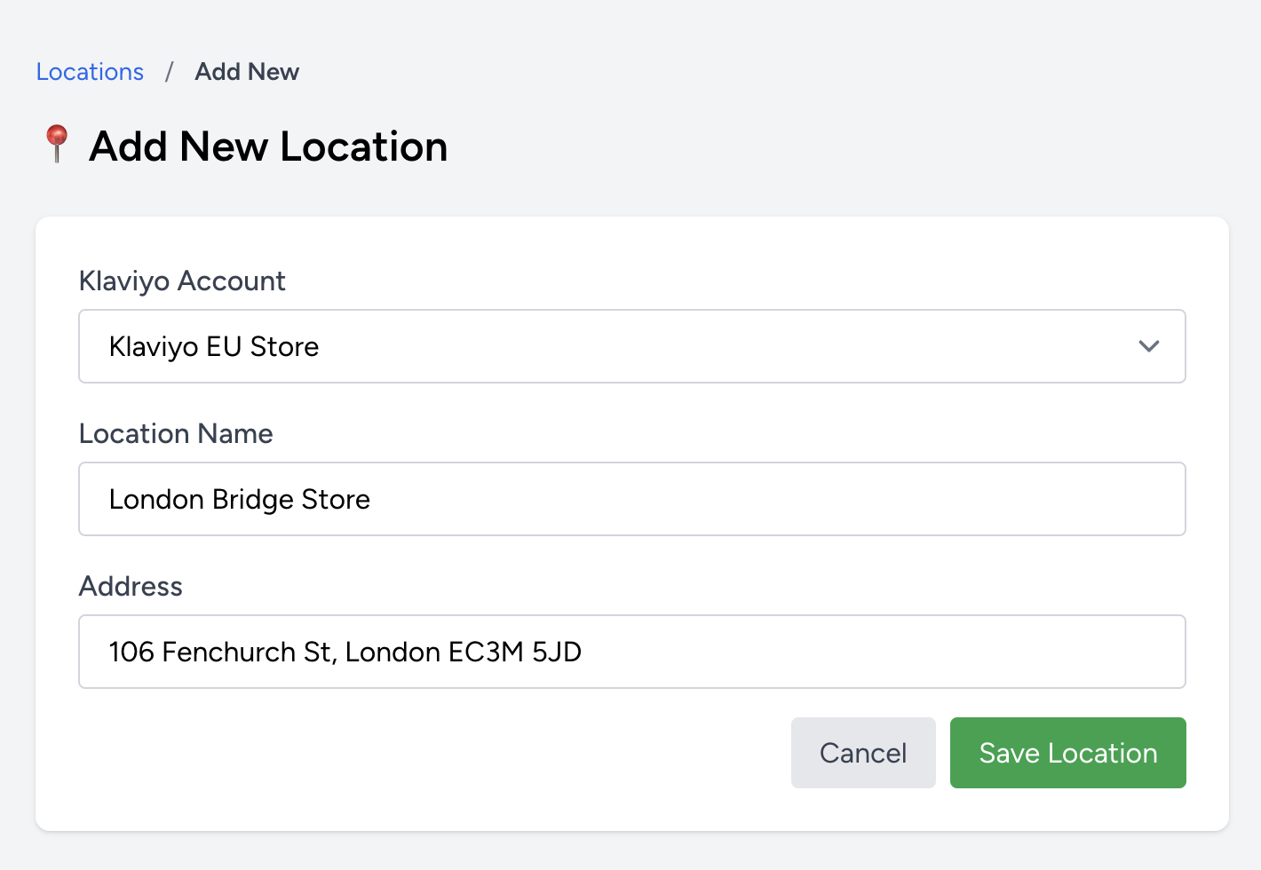 Location Form